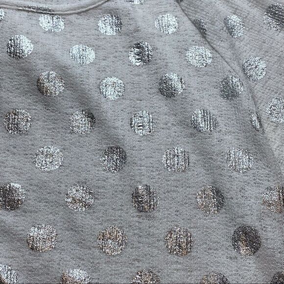 A’reve white with Silver Dots Short Sleeve Gauzy Top Size Medium - Picture 7 of 11